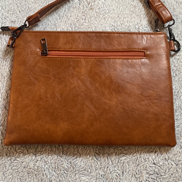 Faux Brown Leather Crossbody/Clutch - Picture 2 of 10